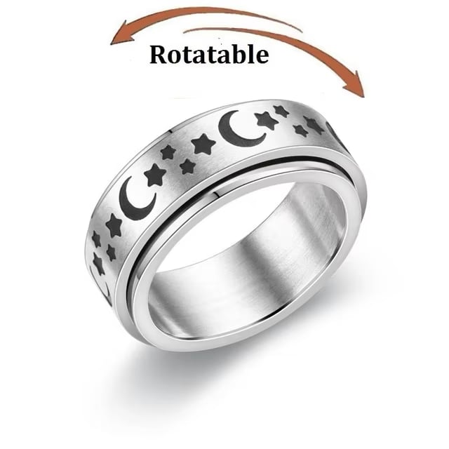 Star & Moon Spinner Ring