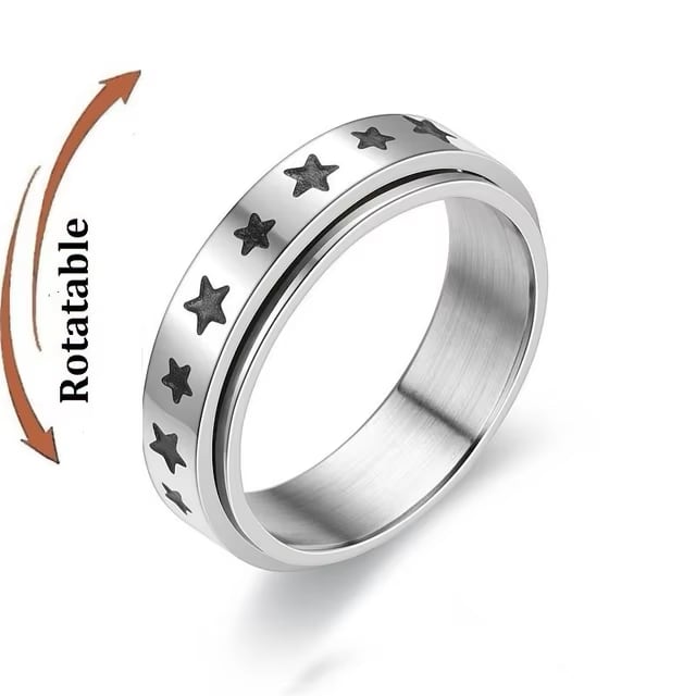 Star & Moon Spinner Ring