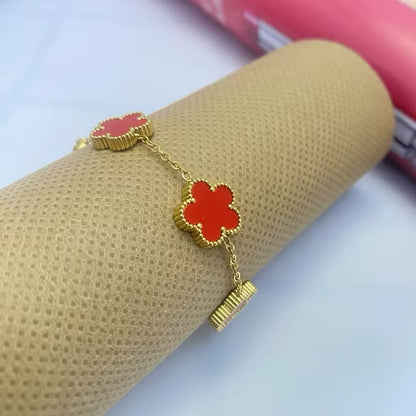 Lucky Clover Gold Link Bracelet