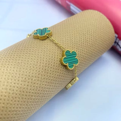 Lucky Clover Gold Link Bracelet