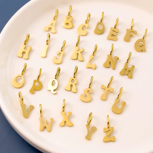 Dainty Gold Alphabet Charms