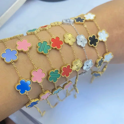 Lucky Clover Gold Link Bracelet